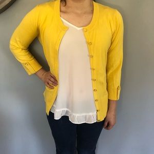 Sunny Yellow Quarter Sleeve Cardigan